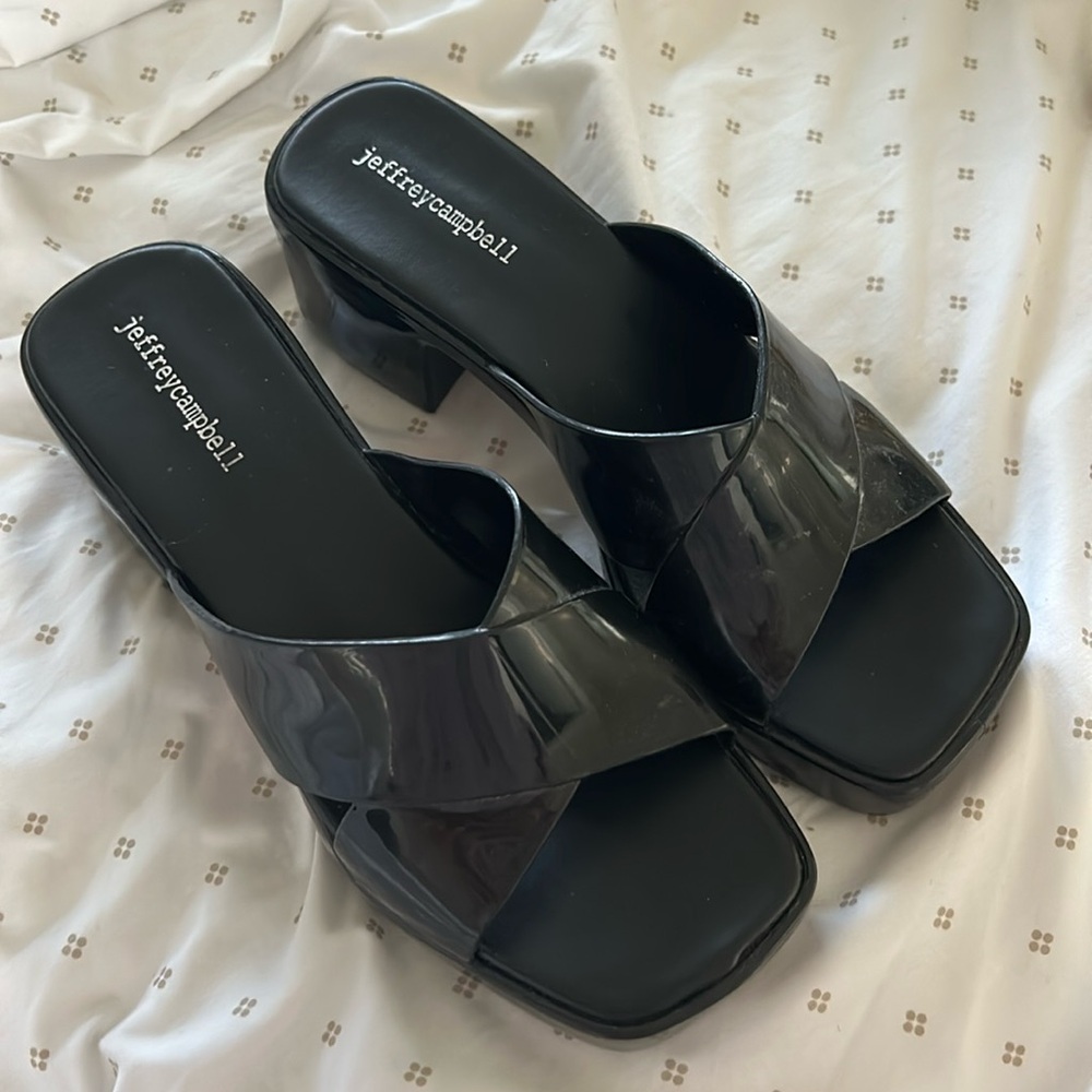 Jeffery Campbell Black Jelly Slides